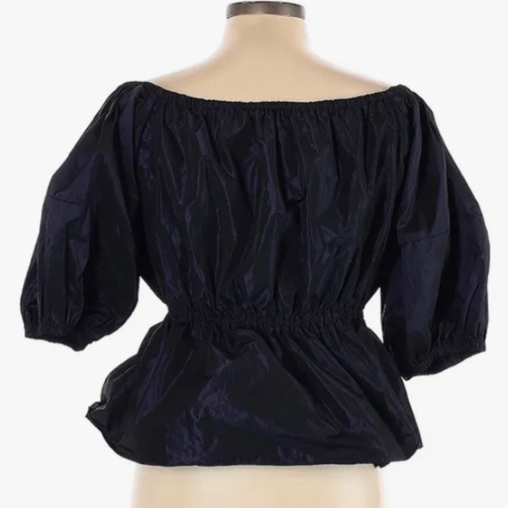 Patricia Field New York Purple/Navy Peplum Top Size 12